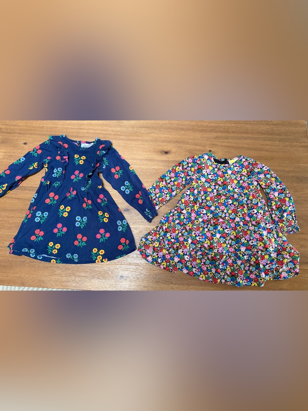 Mini Boden Pink Floral Long-Sleeve Dress Bundle 2-3Y
